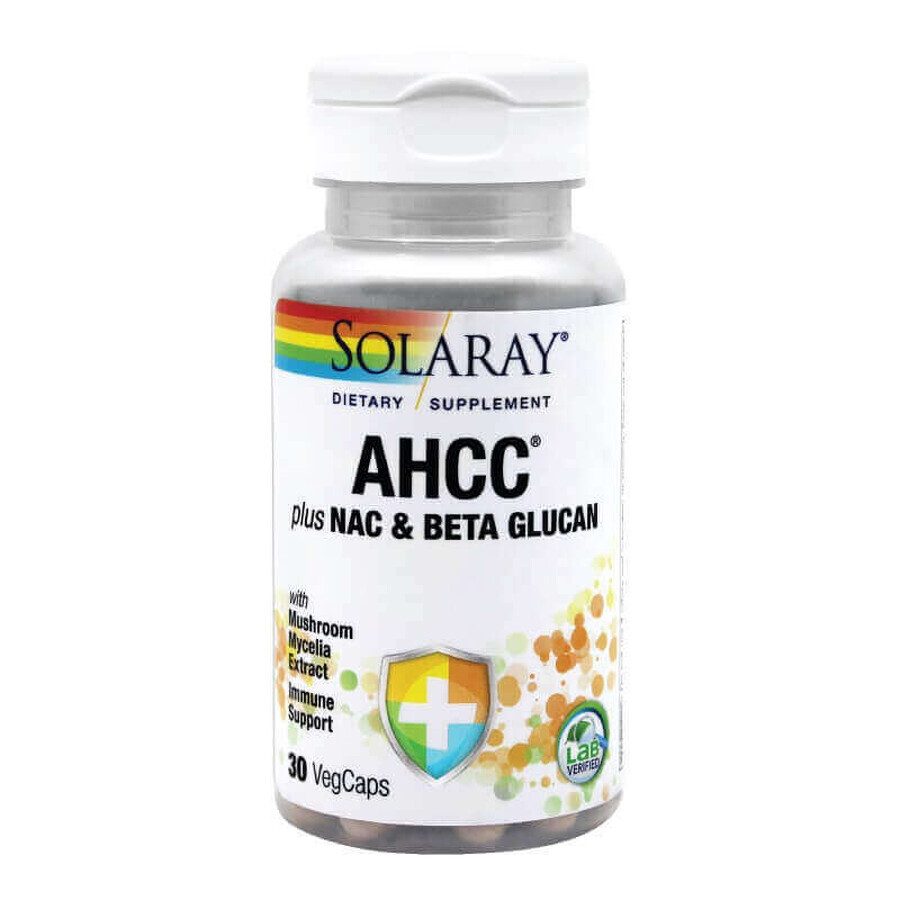 AHCC plus NAC & Beta Glucan Solaray, 30 Tabletten, Secom