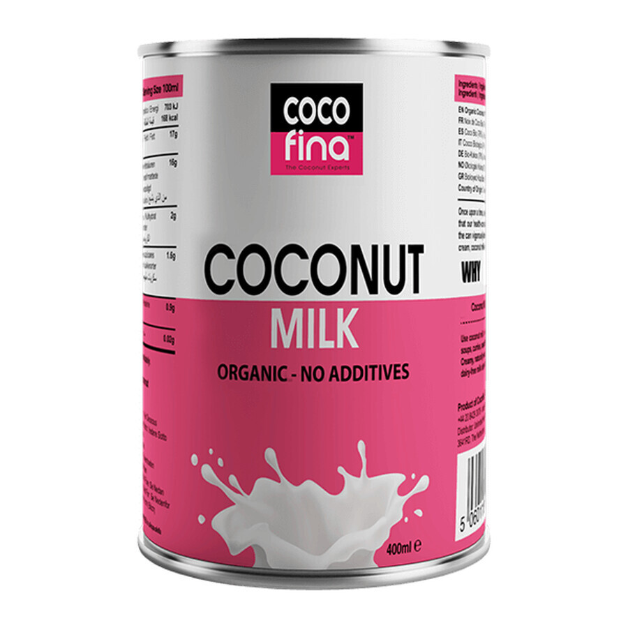 Lapte din nuca de cocos, 400 ml, Cocofina