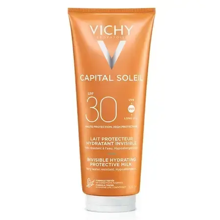 Vichy Capital Soleil Lapte hidratant de protectie solara pentru fata si corp SPF 30, 300 ml