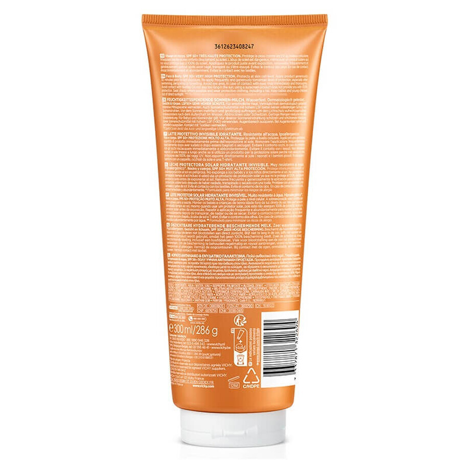 Vichy Capital Soleil Feuchtigkeitsspendende Sonnenschutzmilch für Gesicht und Körper SPF 50+, 300 ml