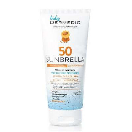 Lapte pentru protectie solara SPF 50+ Sunbrella Baby, 100 g, Dermedic