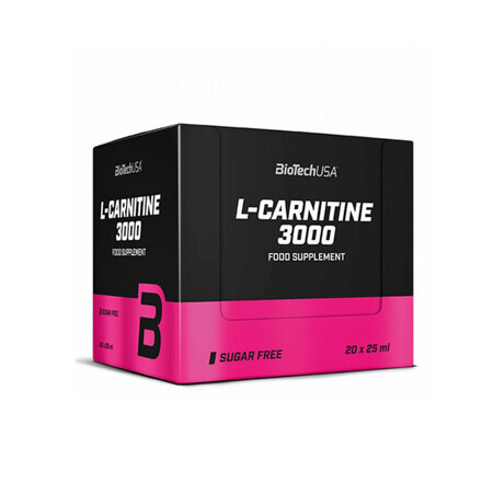 L-Carnitine 3000 mit Orangengeschmack, 20 Fläschchen, Biotech USA