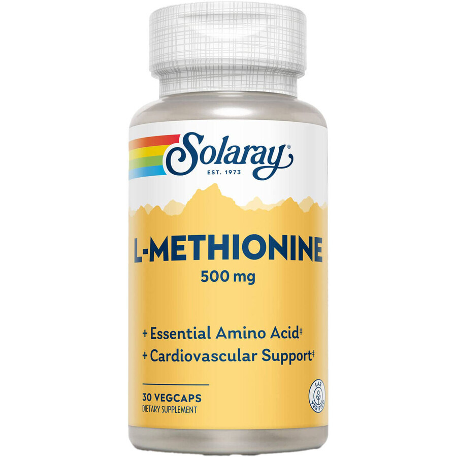 L-Methionin 500mg Solaray, 30 Kapseln, Secom