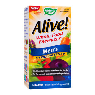 Alive Once Daily Mens Ultra Potency Nature's Way, 30 Tabletten, Secom