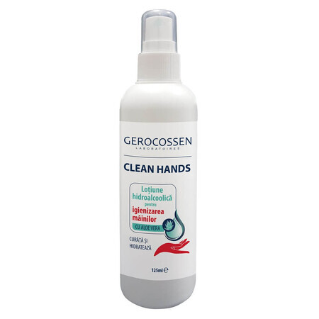 Lotiune hidroalcoolica pentru igienizarea mainilor Clean Hands, 125 ml, Gerocossen