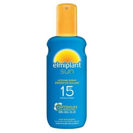 Lotiune spray cu protectie solara ridicata SPF 15 Optimum Sun, 200 ml, Elmiplant