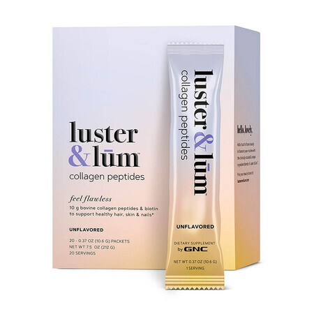 Luster & lum Collagen Peptides, fara Aroma (73272), 20 plicuri, Gnc