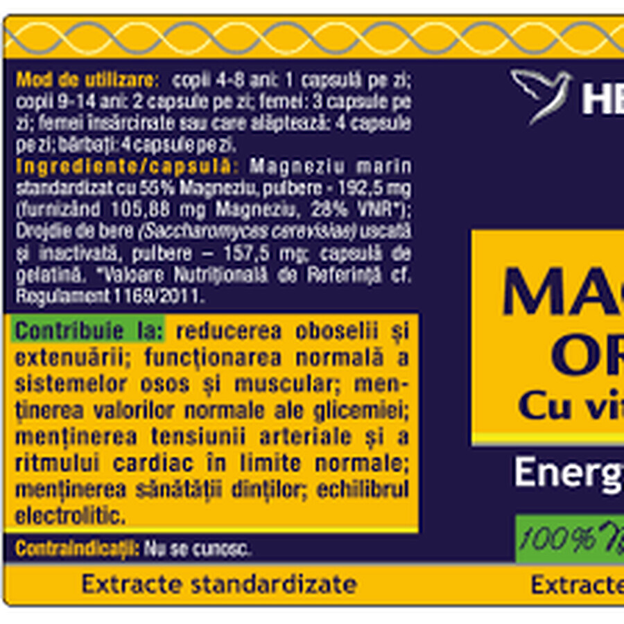 Bio-Magnesium mit Vitamin B-Komplex, 120 Kapseln, Herbagetica