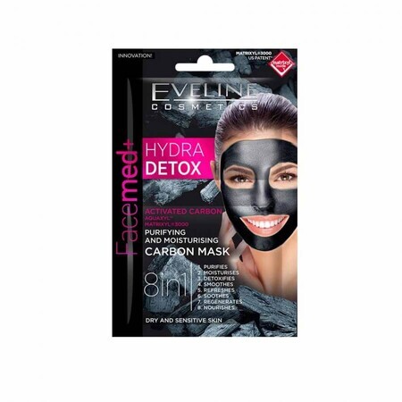 Facemed Hydra Detox 8 in 1 Gesichtsmaske, 2 x 5 ml, Eveline Cosmetics