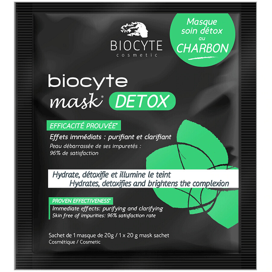 Masca detoxifianta cu carbune, 1 bucata, Biocyte