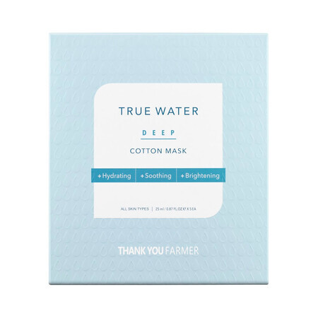 Masca hidratanta True Water Deep Cotton Mask, 25 ml, Thank You Farmer