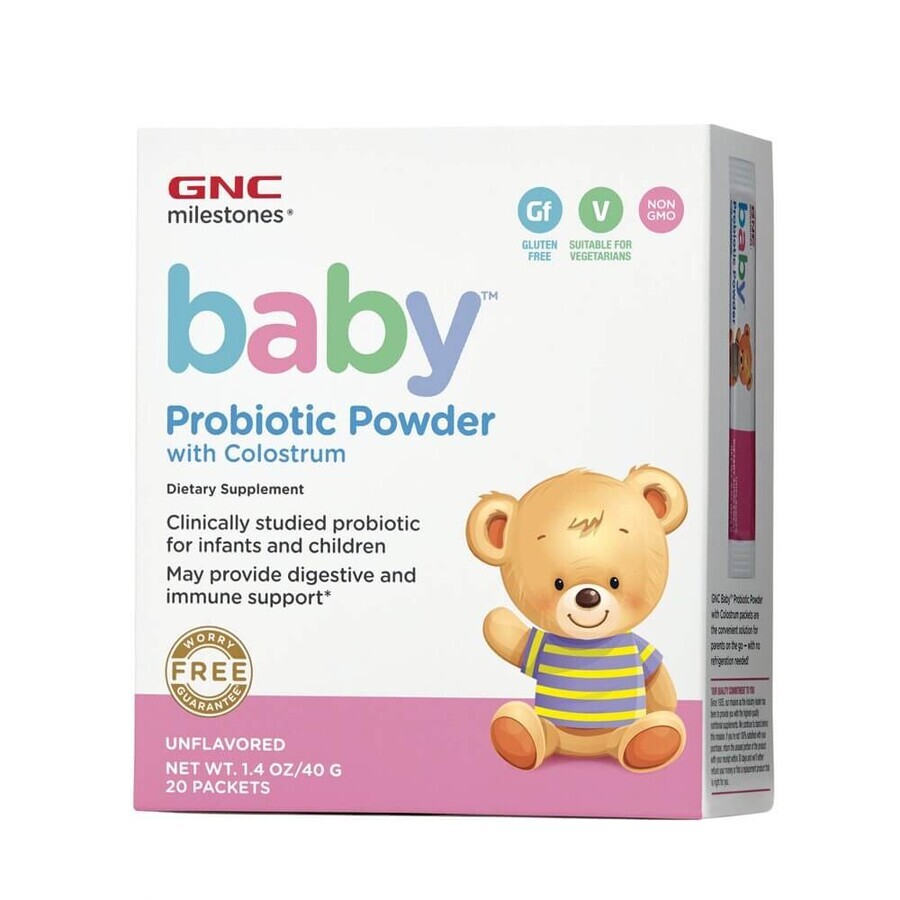 Milestones Baby Microbiotic Pulbere cu Colostru (424684), 20 plicuri, GNC