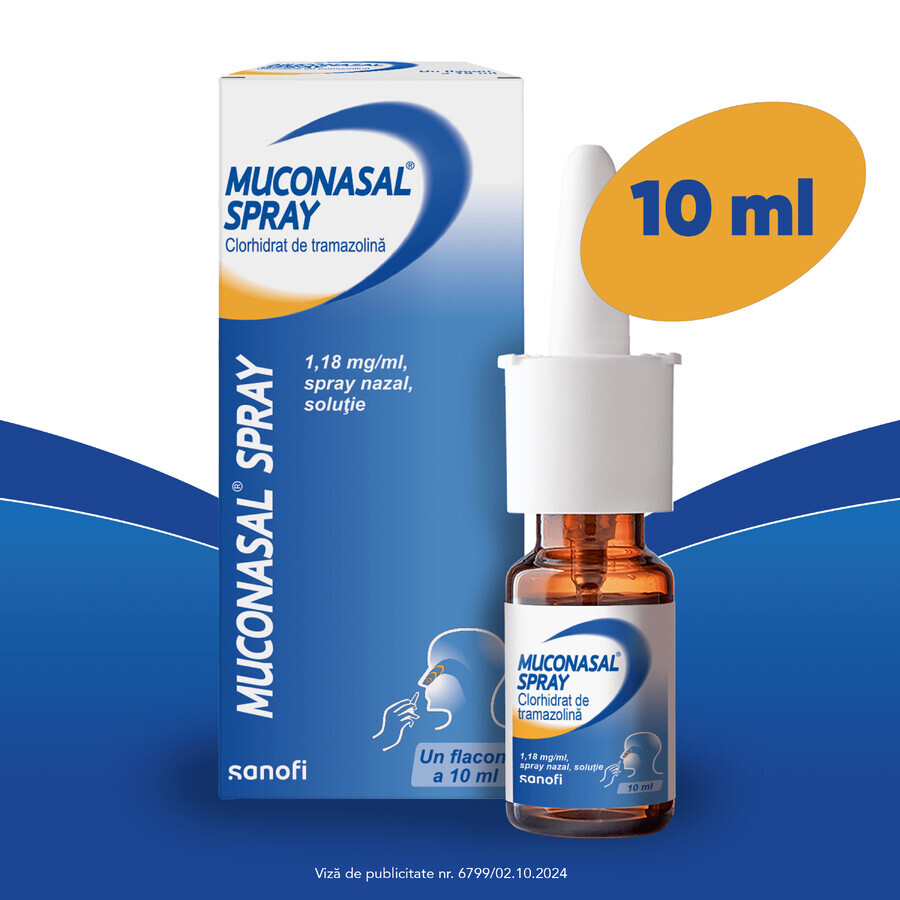 Muconasal spray 1.18 mg, 10 ml, nasal spray, solution, Sanofi