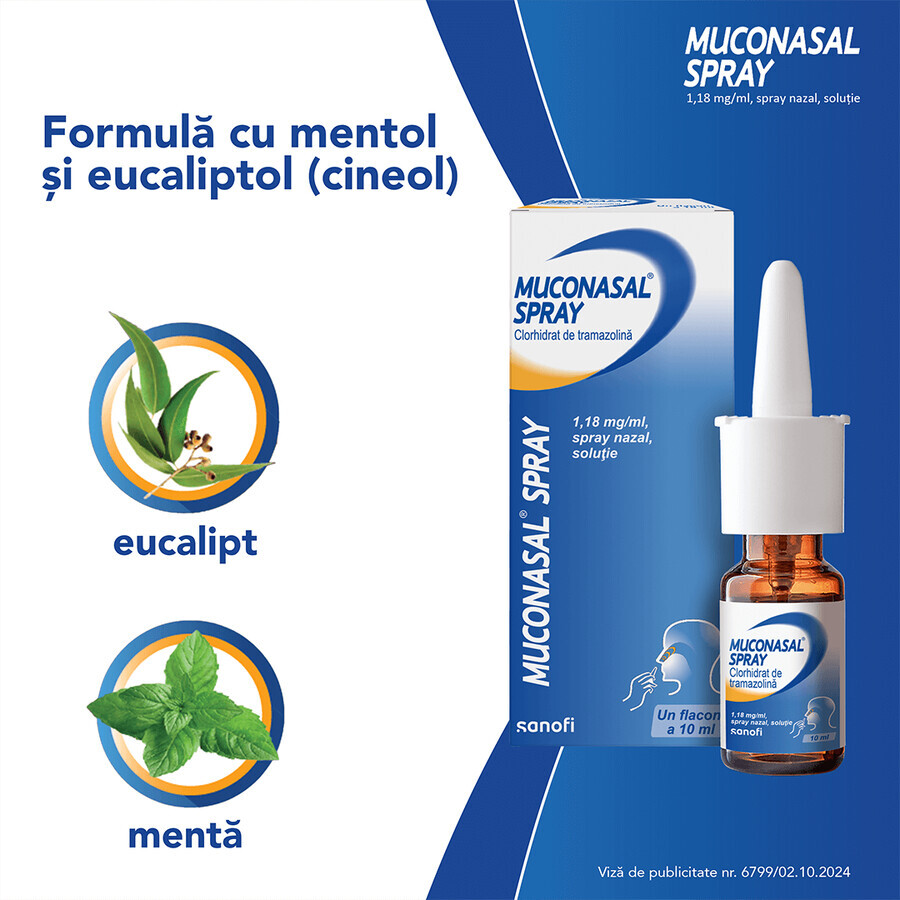 Muconasal spray 1.18 mg, 10 ml, nasal spray, solution, Sanofi