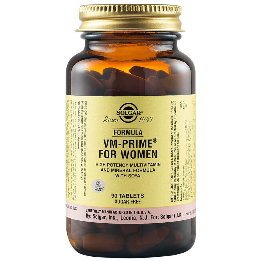 Multivitamin VM Prime für Frauen, 90 Tabletten, Solgar