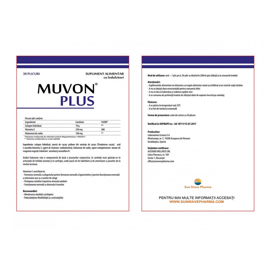 Muvon Plus, 30 sobres, Sun Wave Pharma