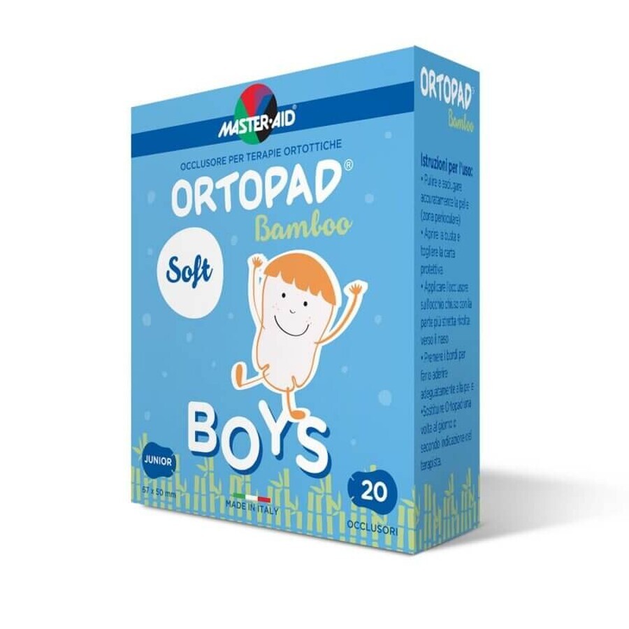 ORTOPAD SOFT Boys Master-Aid Medium, 76x54 mm, 20 pieces, Pietrasanta Pharma