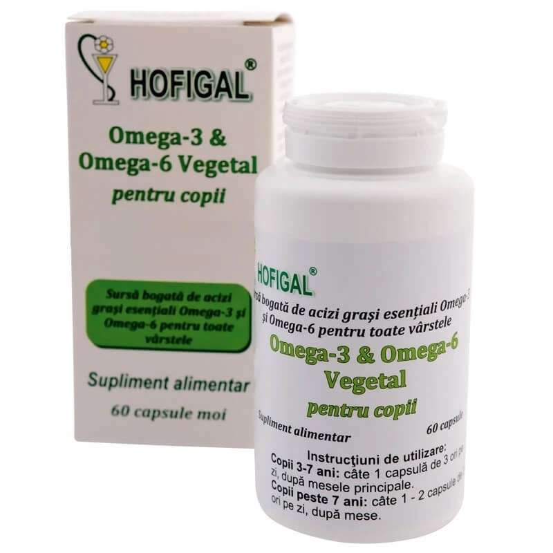 Omega 3 & Omega 6 für Kinder, 60 Kapseln, Hofigal