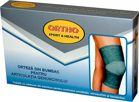 Bambuskohle behandelte Baumwolle Kniegelenkorthese, Größe L, Ortho