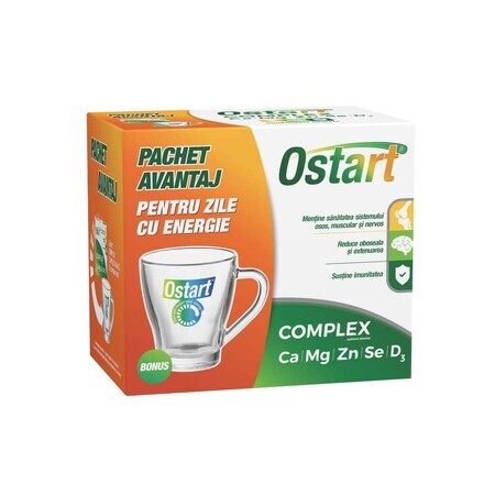 Ostart Complex Ca + Mg + Zn + Se + D3, 20 comprimate + cana, Fiterman