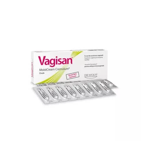 Ovule MoistCream Cremolum Vagisan, 16 bucăți, Dr. Wolff