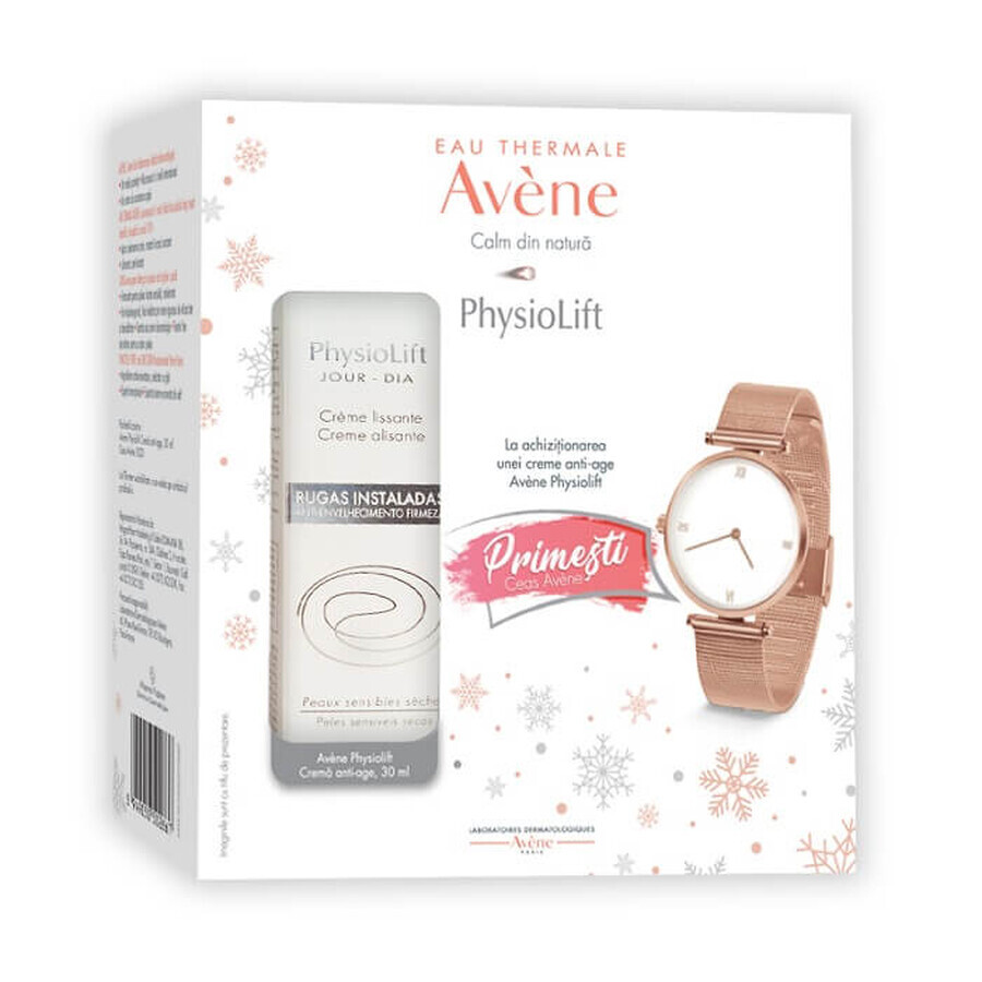 Pachet Crema de zi pentru riduri profunde PhysioLift, 30 ml + Ceas, 30 ml, Avene