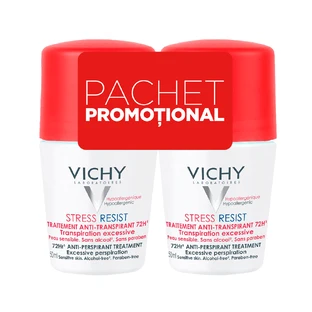 Vichy Stress-Resist 72h Intensives Antitranspirant Roll-On Deodorant, 50 ml + 50 ml