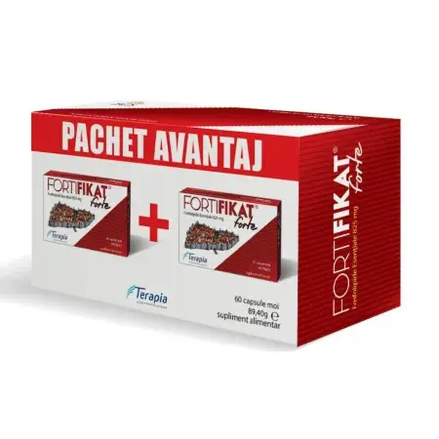 Pachet Fortifikat Forte 825 mg, 30+30 capsule, Terapia