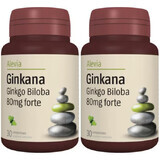 Packung Ginkana Ginko Biloba Forte 80mg, 30 Tabletten, Alevia (1+1)