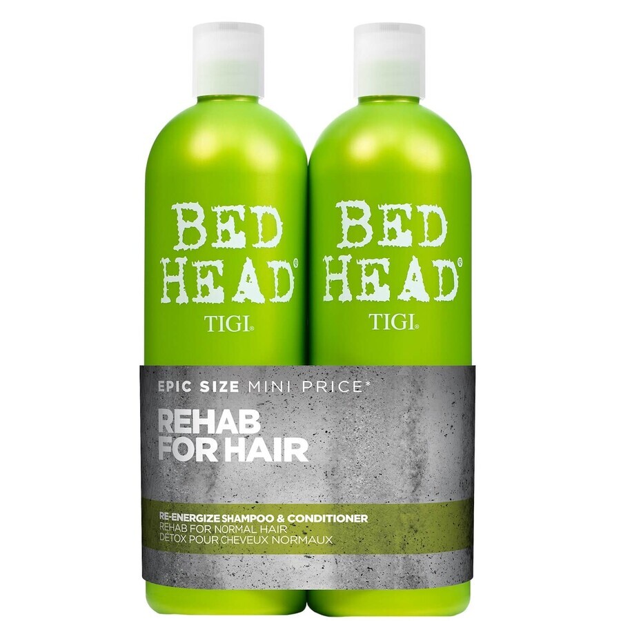 Pachet Sampon + Balsam energizant Bed Head Re-Energize, 750 + 750 ml, Tigi