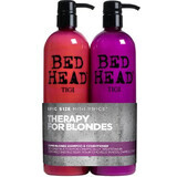 Pachet Sampon + Balsam pentru par blond Bed Head Dumb Blonde, 750 + 750 ml, Tigi