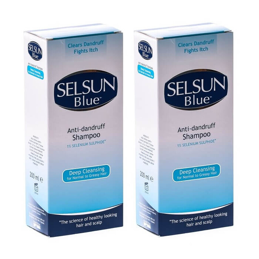 Pachet Sampon antimatreata pentru par normal Selsun Blue, 200 ml + 200 ml, Chattem