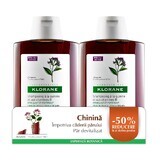 Pachet Sampon cu extract de chinina si Vitamina B, 400 ml + 400 ml, Klorane