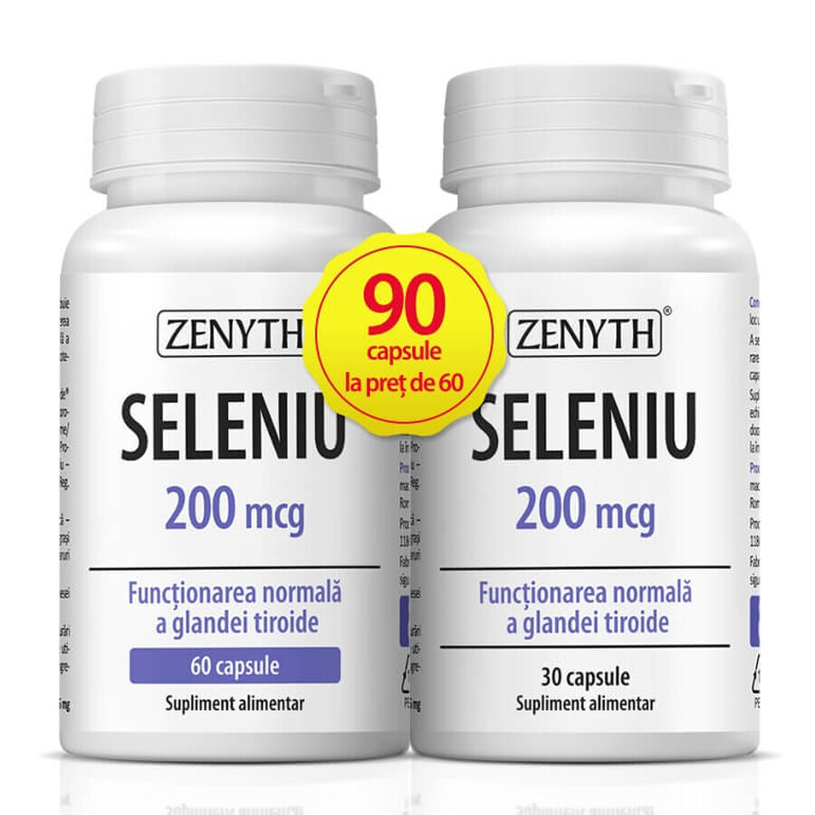 Paket Selen 200 mcg, 60 + 30 Kapseln, Zenyth