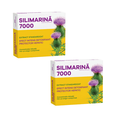 Pachet Silimarina 7000, 30 comprimate + 30 comprimate, Fiterman