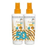 Pachet Spray protecție solară pentru copii Photoderm KID SPF 50+, 200 ml + 200 ml, Bioderma