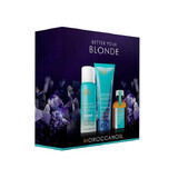 Pachet Tratament pentru par fin, 25ml + Sampon Blonde Perfecting Purple, 70ml + Sampon uscat, 65ml , Moroccanoil