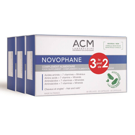 Novophane Nagel- und Haarkur Packung, 3 x 60 Kapseln, Acm
