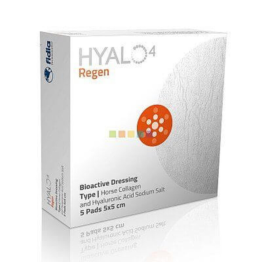 Bioactive dressing Hyalo4 Regen, 5 pieces 5 x 5 cm, Fidia Farmaceutici