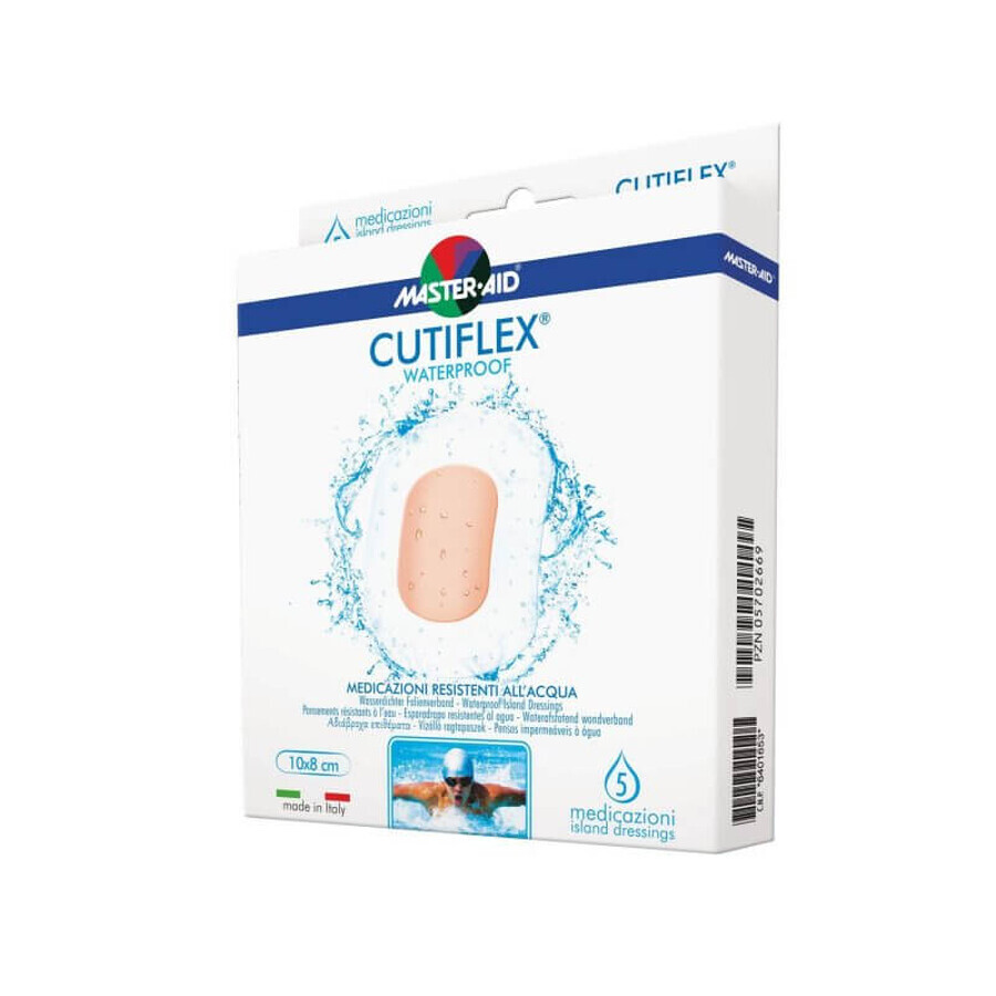 Master-Aid® Cutiflex® Waterproof Medicazioni Resistenti All'Acqua 10,5x20cm 5 Pezzi