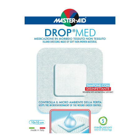 Postoperativer Verband Drop Med 10x10 cm, 5 Stück, Pietrasanta Pharma