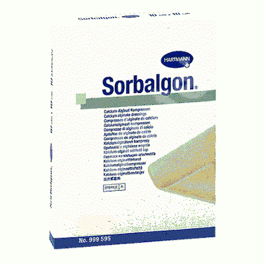 Sorbalgon-Verband (999598), 5x5 cm, 10 Stück, Hartmann