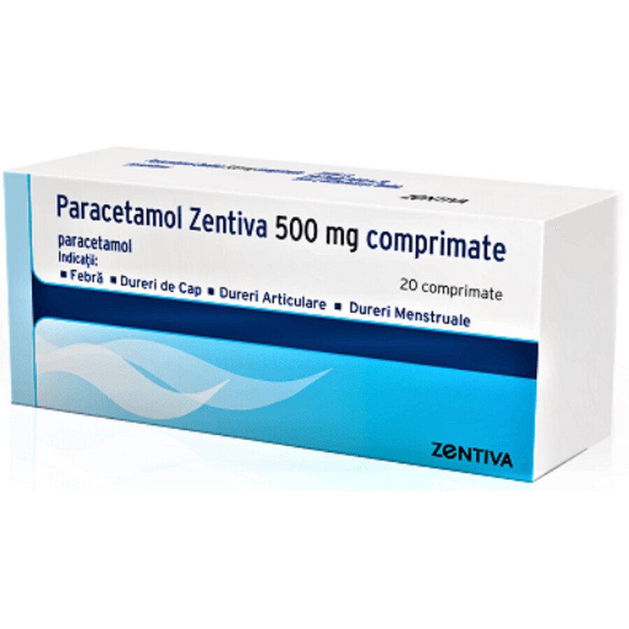 Paracetamol 500 mg, 20 comprimate, Zentiva recenzii