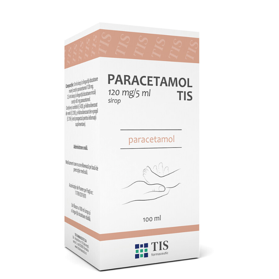 Tis Paracetamol, 120 mg/5ml, 100 ml, Tis Farmaceutic