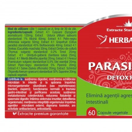 Parasites 12 Detox Forte, 120 capsule, Herbagetica 