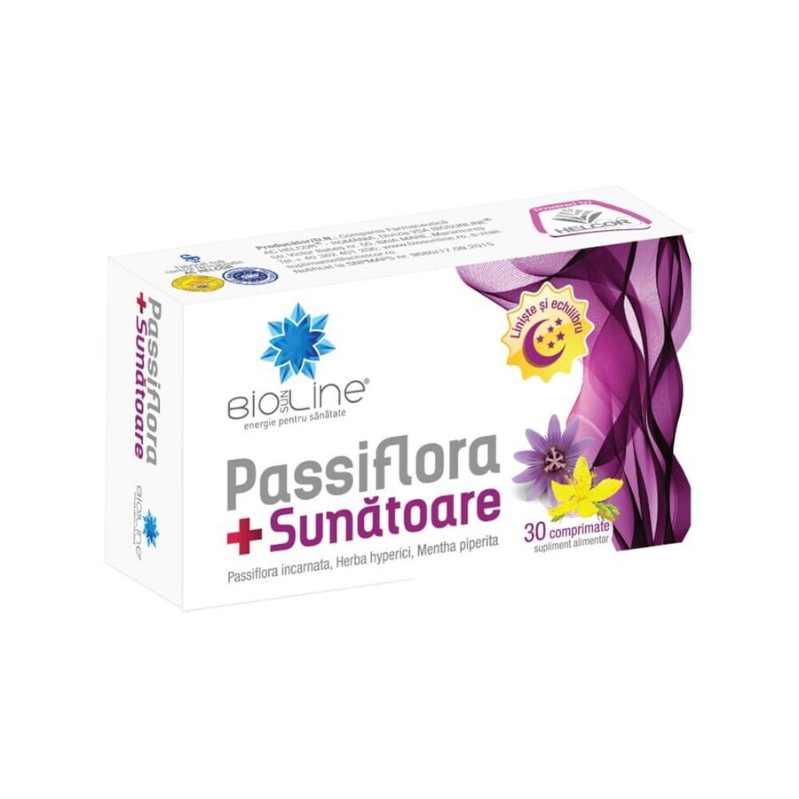 Passiflora + Sunătoare BioLine, 30 comprimate, Helcor