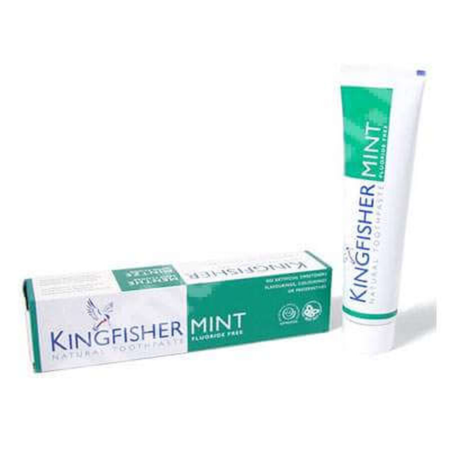 Fluoridfreie Zahnpasta mit natürlicher Minze, 100 ml, Kingfisher