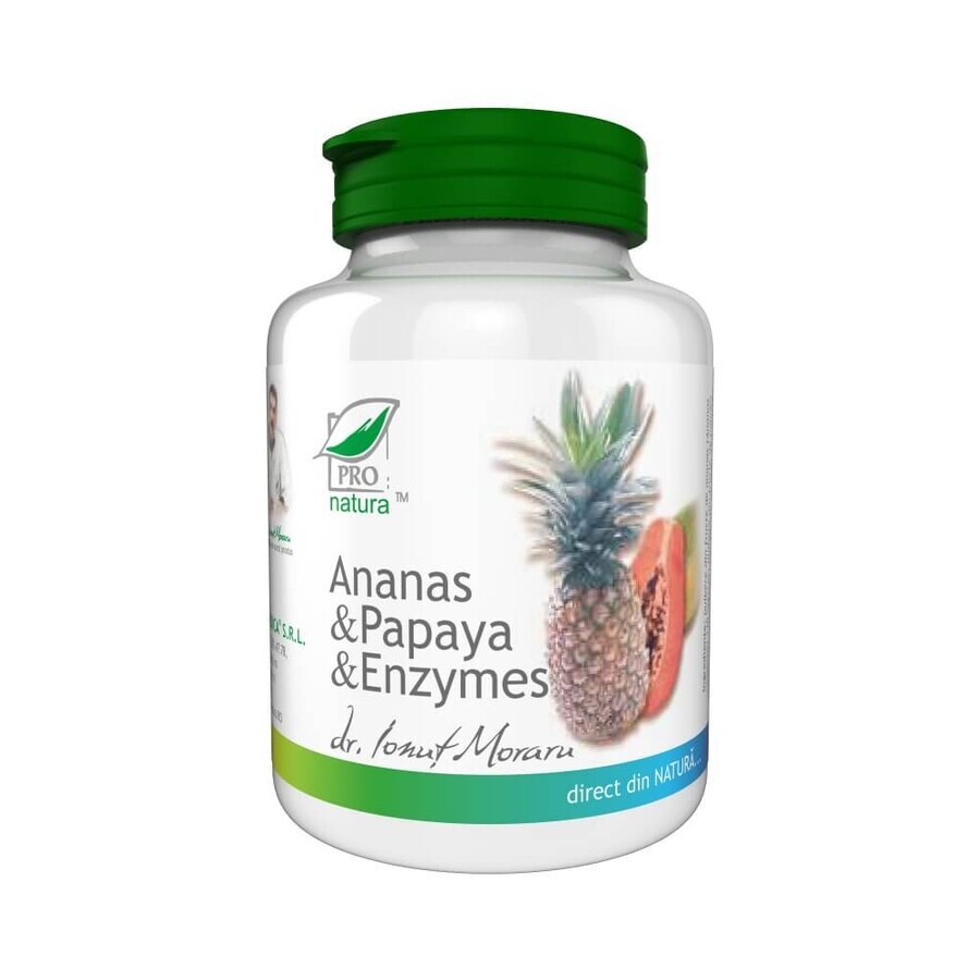 Ananas, Papaya und Enzyme, 100 Tabletten, Pro Natura