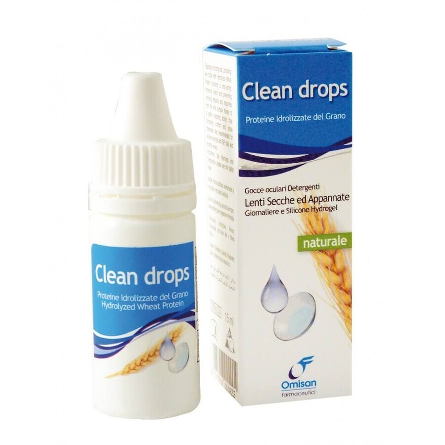 Wheat protein eye drops, Clean Drops, 15 ml, Omisan Farmaceutici