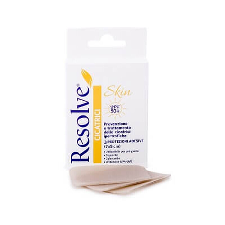 Plasture cicatrici Resolve Skin SPF50+, 7x5 cm, 3 bucăți, Pietrasanta Pharma